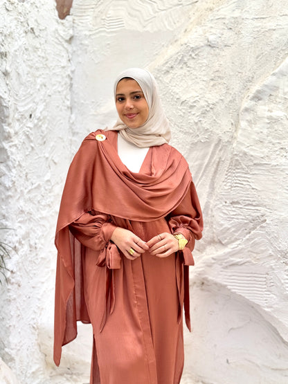 Zina Shawl Kaftan In Sienna