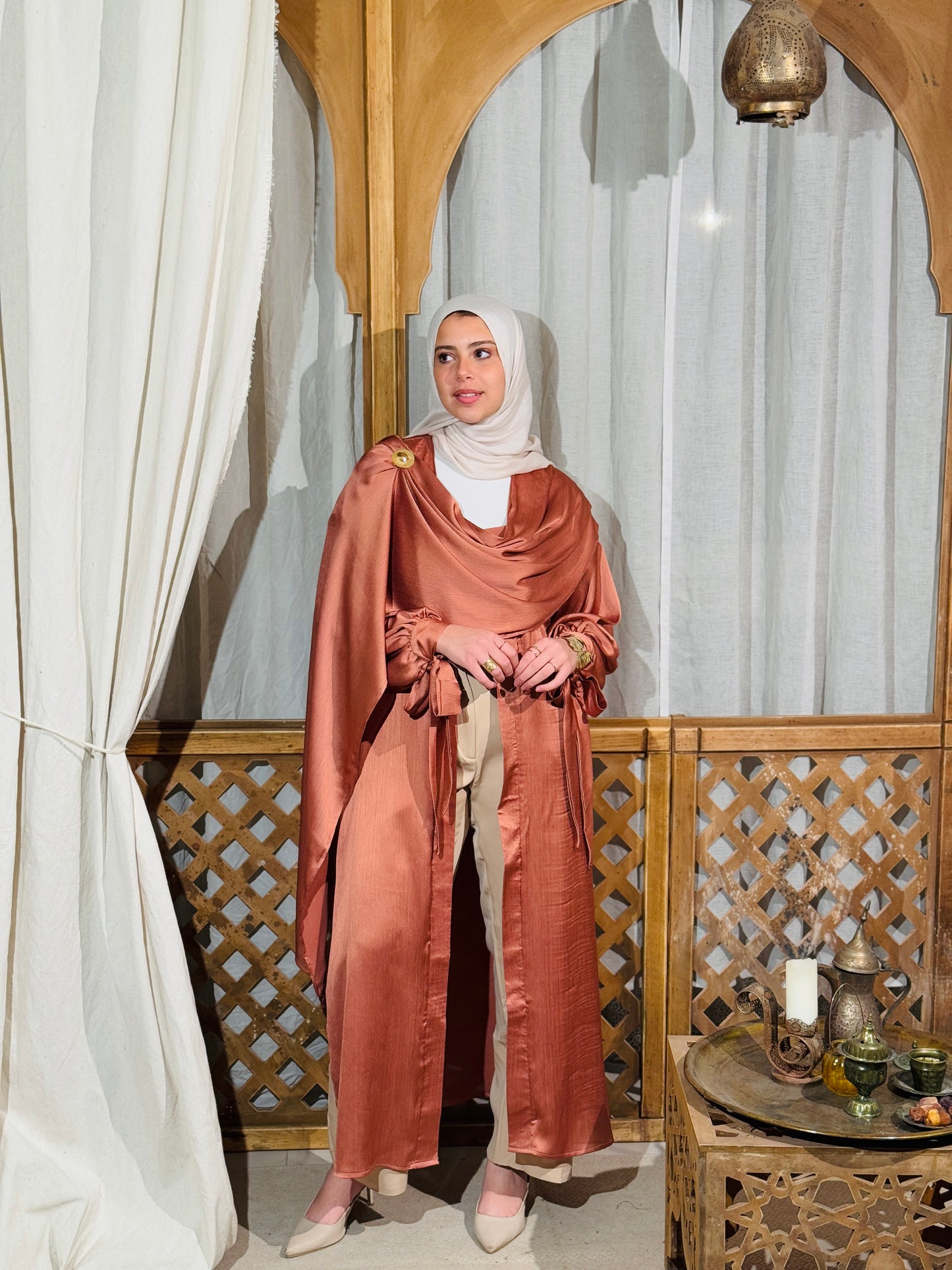 Zina Shawl Kaftan In Sienna