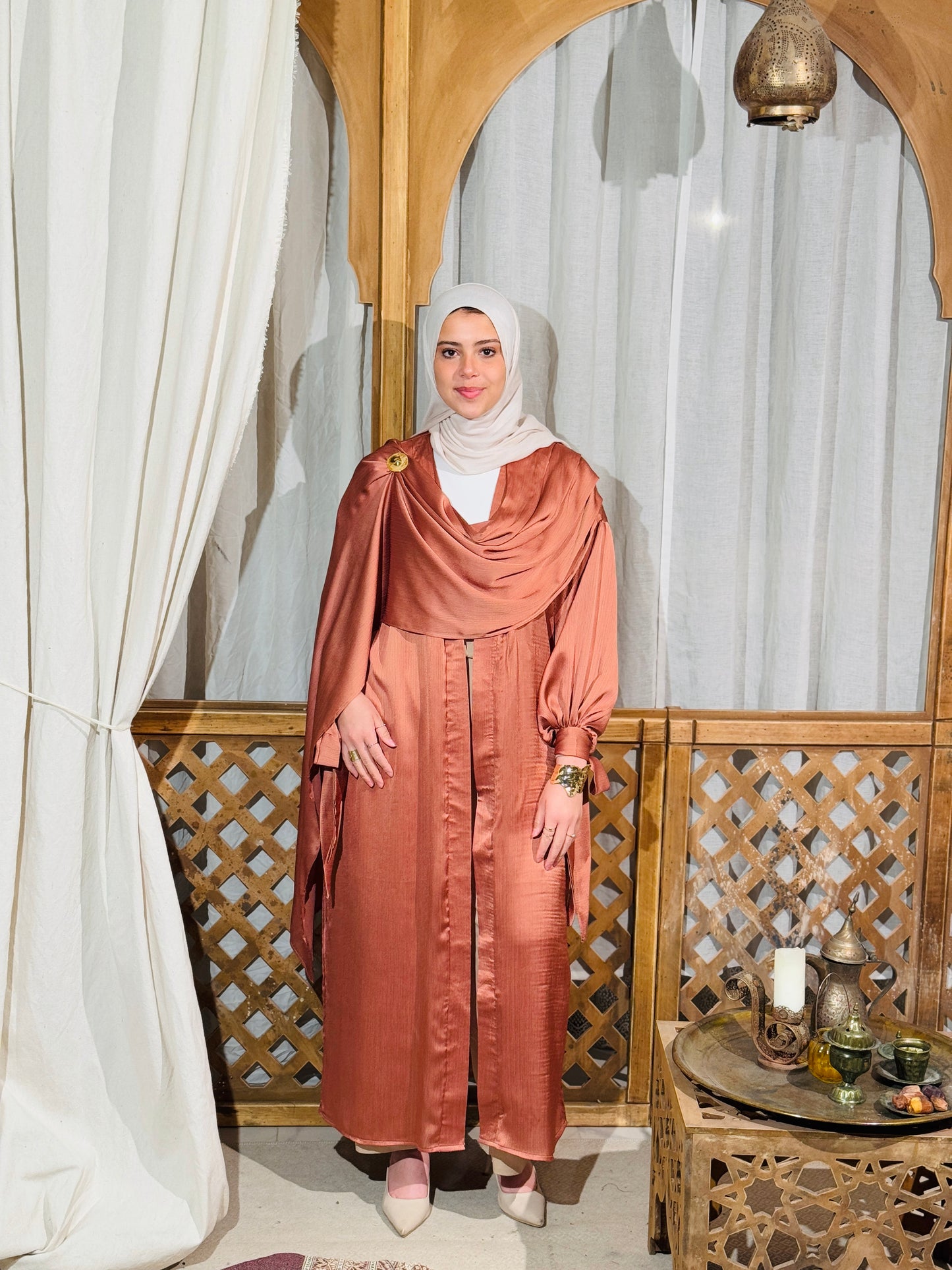 Zina Shawl Kaftan In Sienna