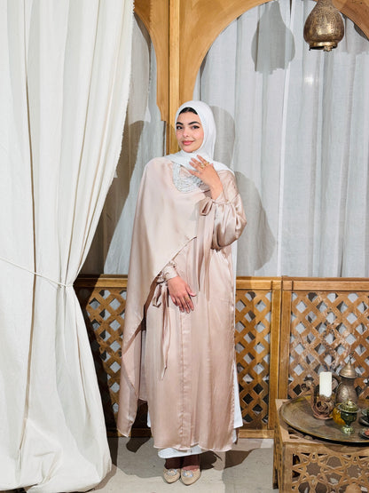 Zina Shawl Kaftan In Beige