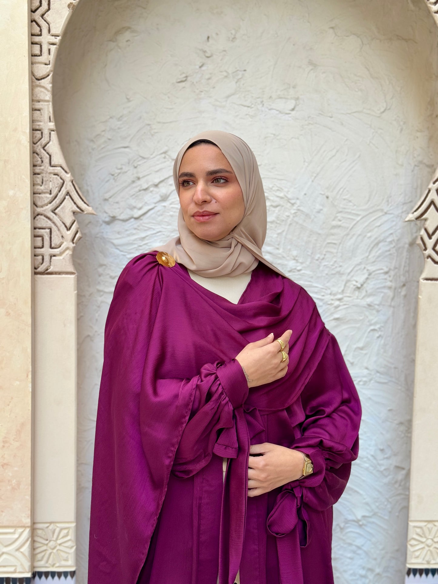 Zina Shawl Kaftan In Berry