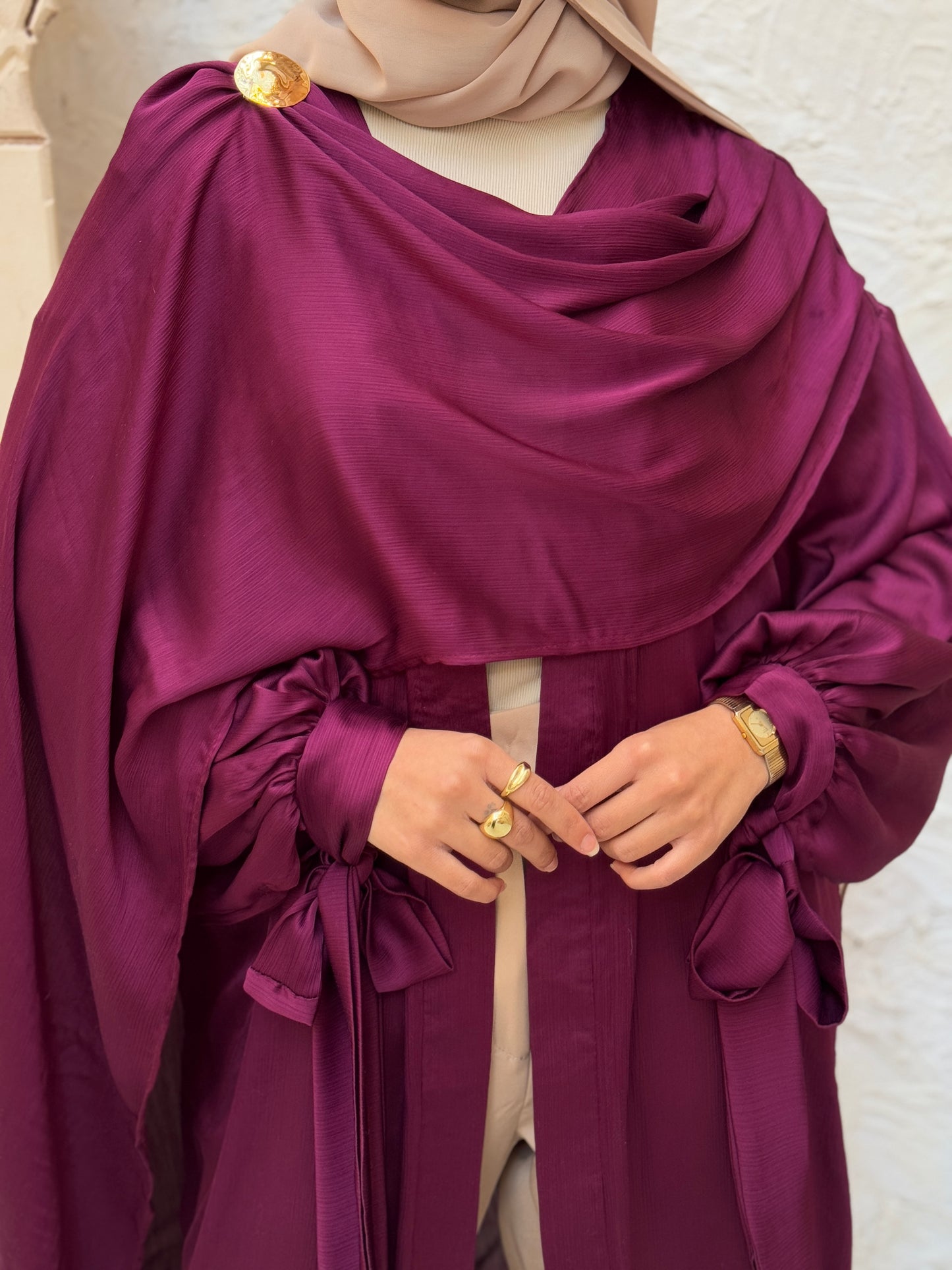 Zina Shawl Kaftan In Berry