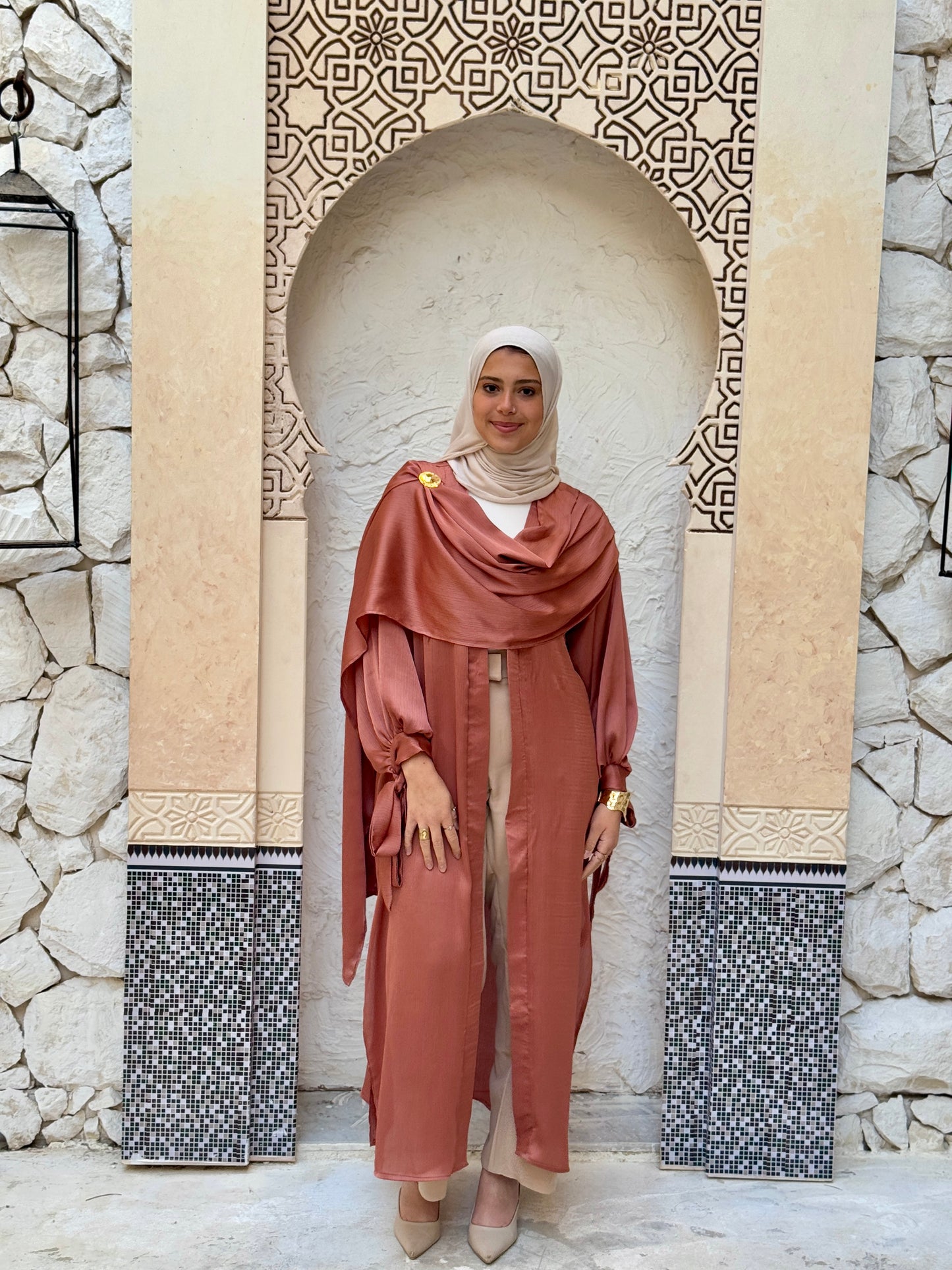 Zina Shawl Kaftan In Sienna