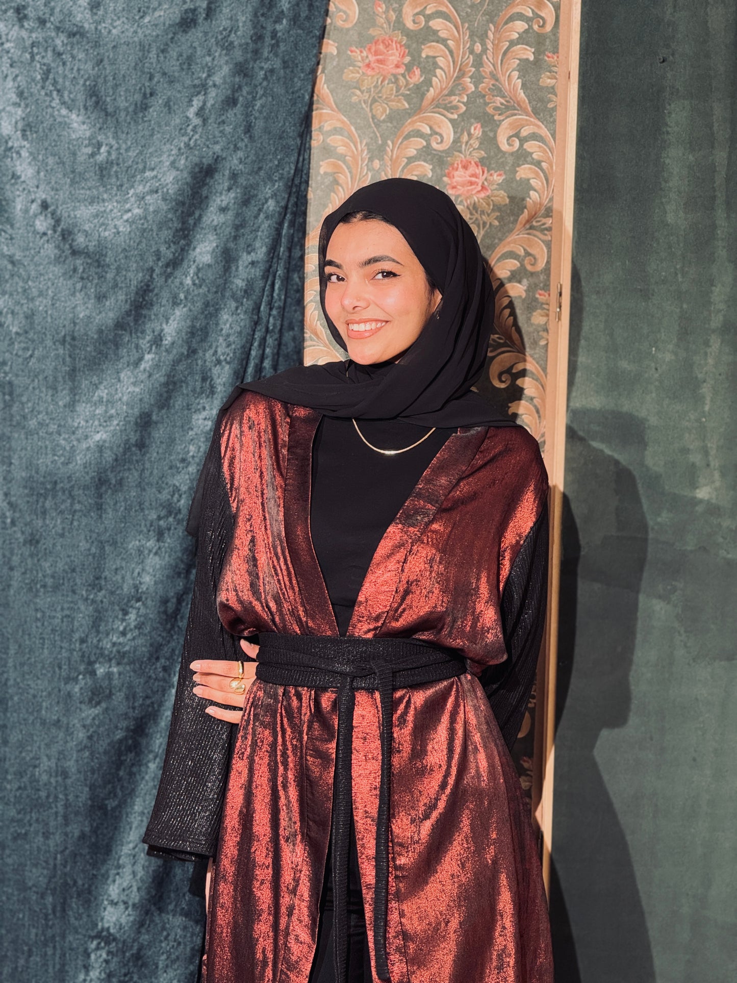 Najm Kaftan In Burgundy