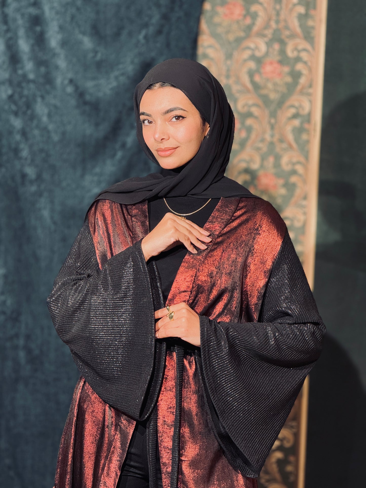 Najm Kaftan In Burgundy