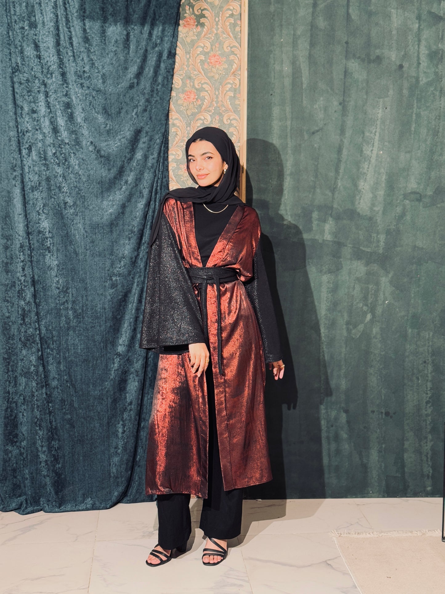 Najm Kaftan In Burgundy