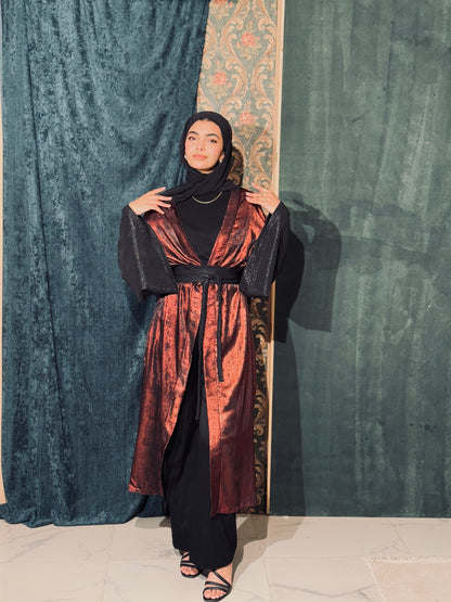 Najm Kaftan In Burgundy