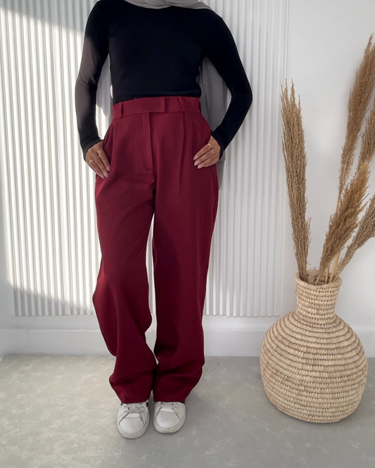 Classic Pants In Burgundy