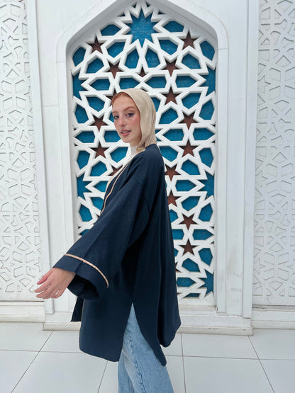 Dark Blue Shimmery Kaftan