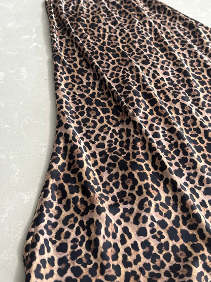 Satin Printed Skirt In Leopard